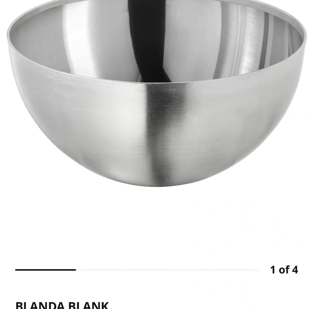 Ikea blanda blank stainless steel serving bowl 5”